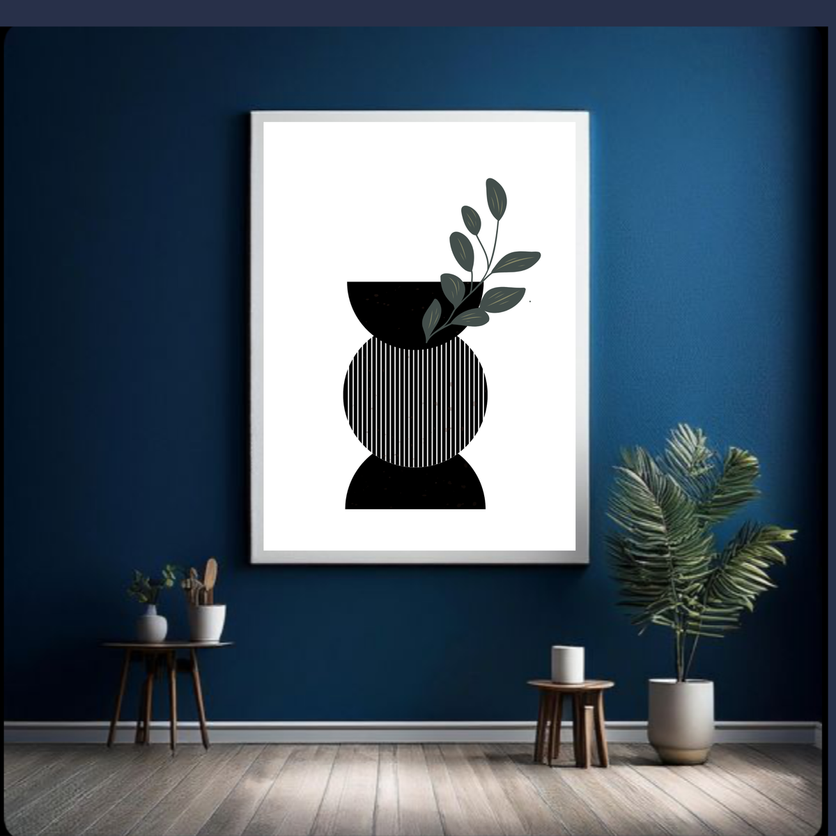 Black & White Boho Wall Art – Minimalist Digital Download Print, Modern Neutral Home Décor (16x20, 18x24, 24x36)