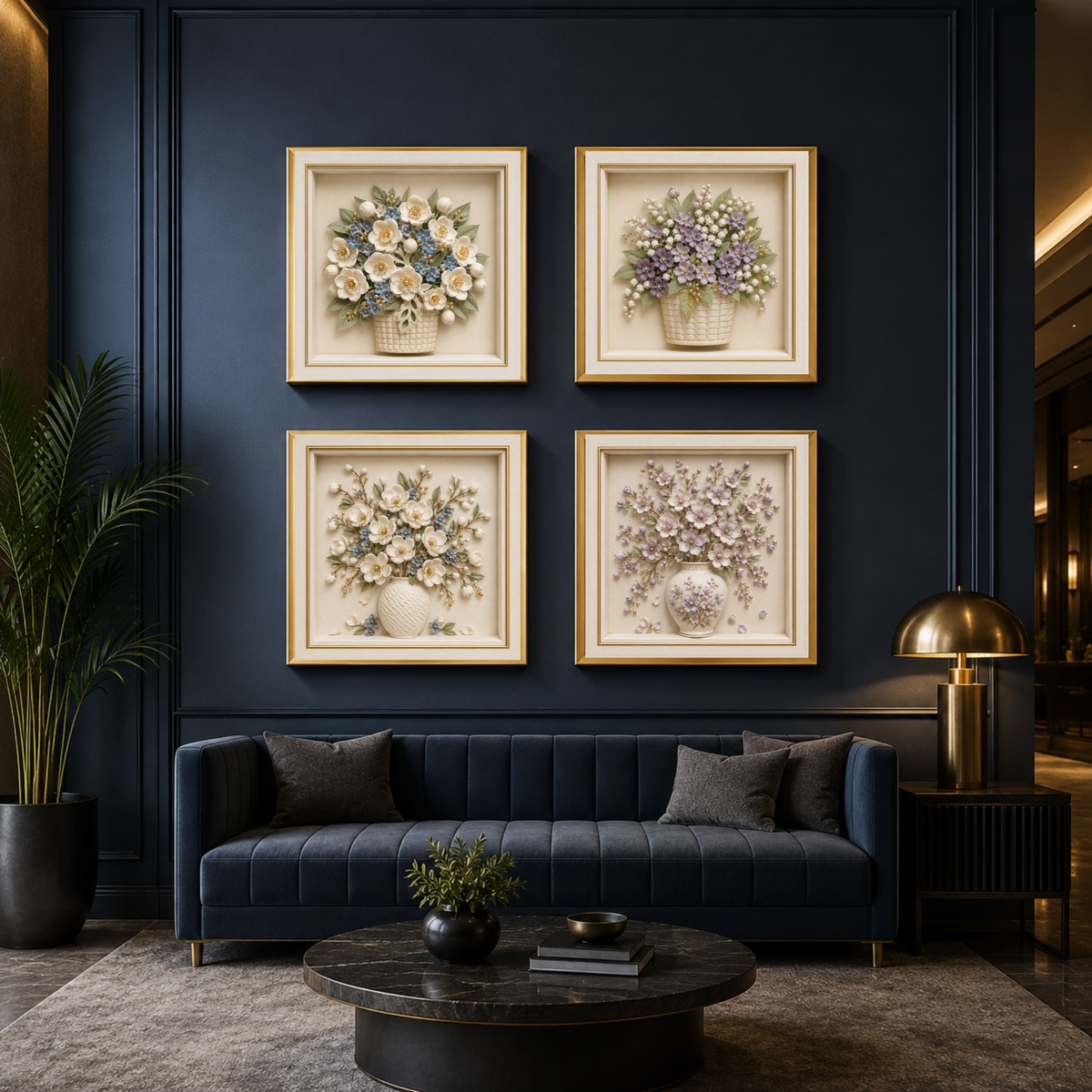 Set of 10 Sculptural Floral Wall Art Prints | Modern Botanical Gallery Collection | Instant Download Digital Wall Art Set