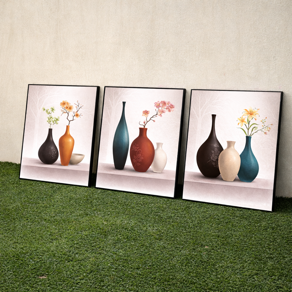 Soft Neutral Vase Prints – 3-Piece Wall Art Set (Digital Download)