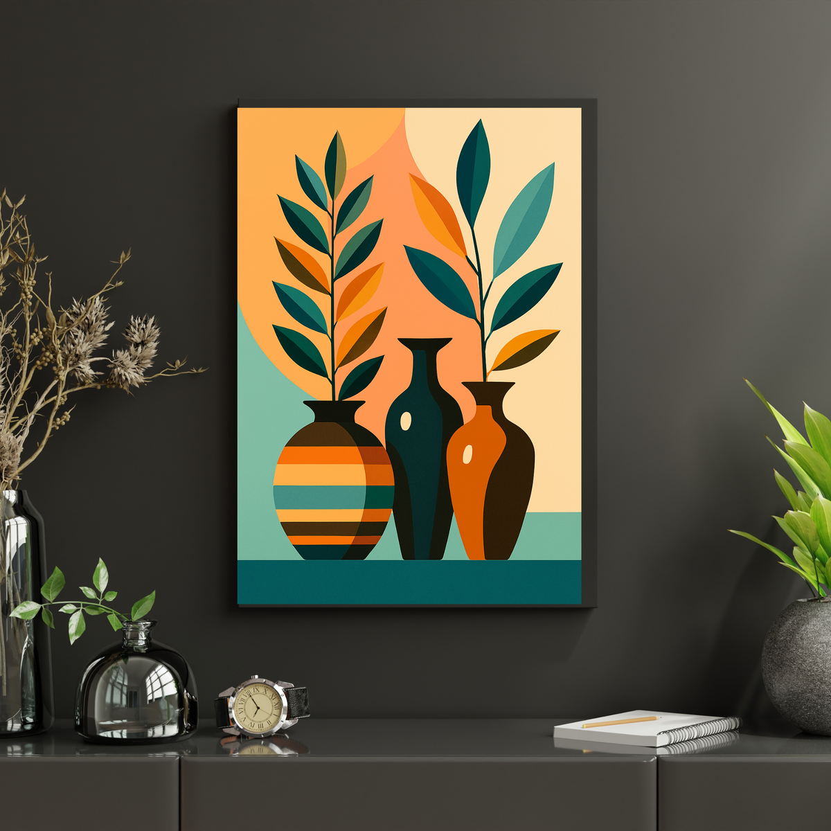 Botanical Flower Wall Art Set – Digital Download | Two Vase Art Prints in 3 Sizes (16x20, 18x24, 24x36”)Printable