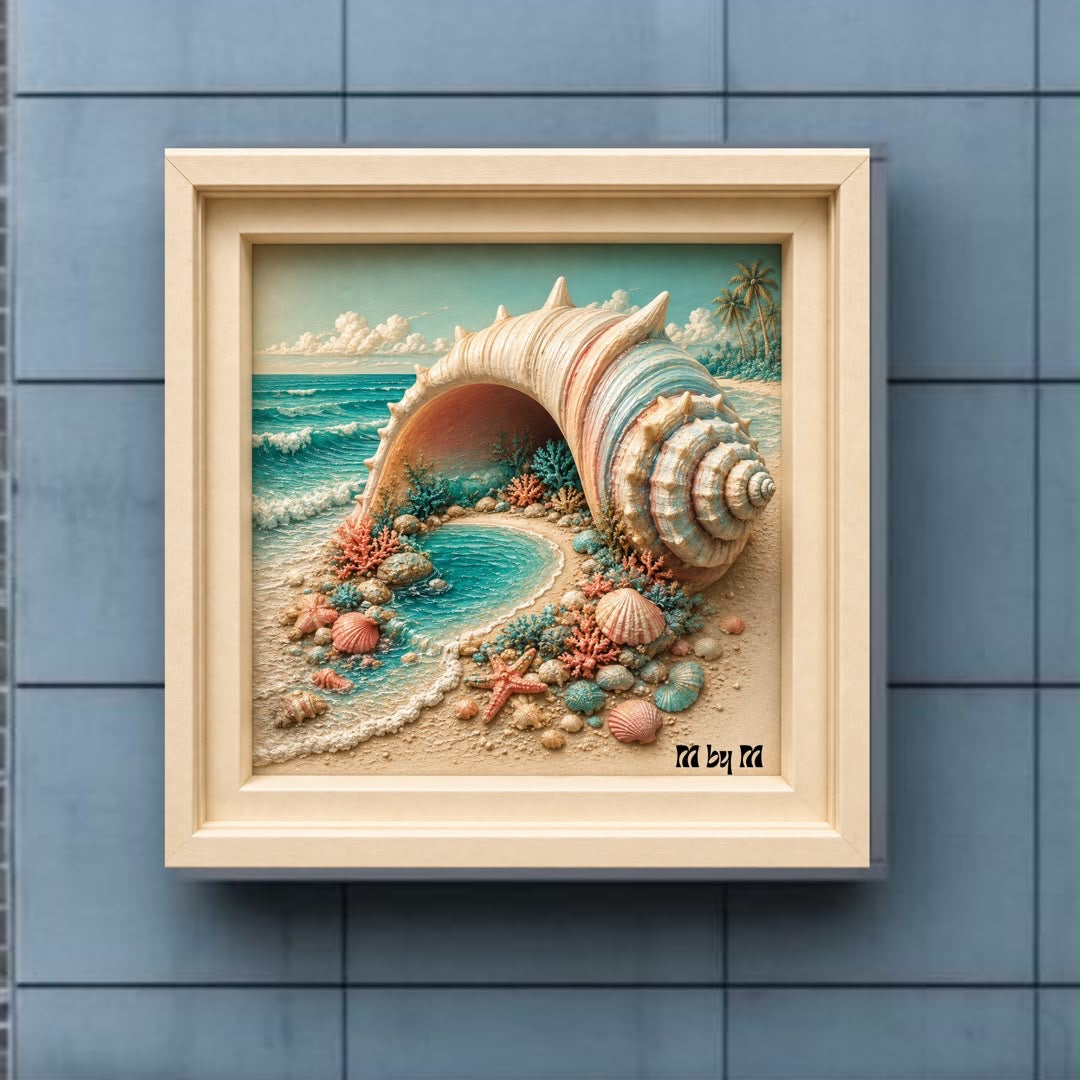 Luxury Sculptural Coastal Wall Art Set of 10 | Elegant Square Ocean-Inspired Gallery Collection | Premium Digital Download | 40 Printable Files