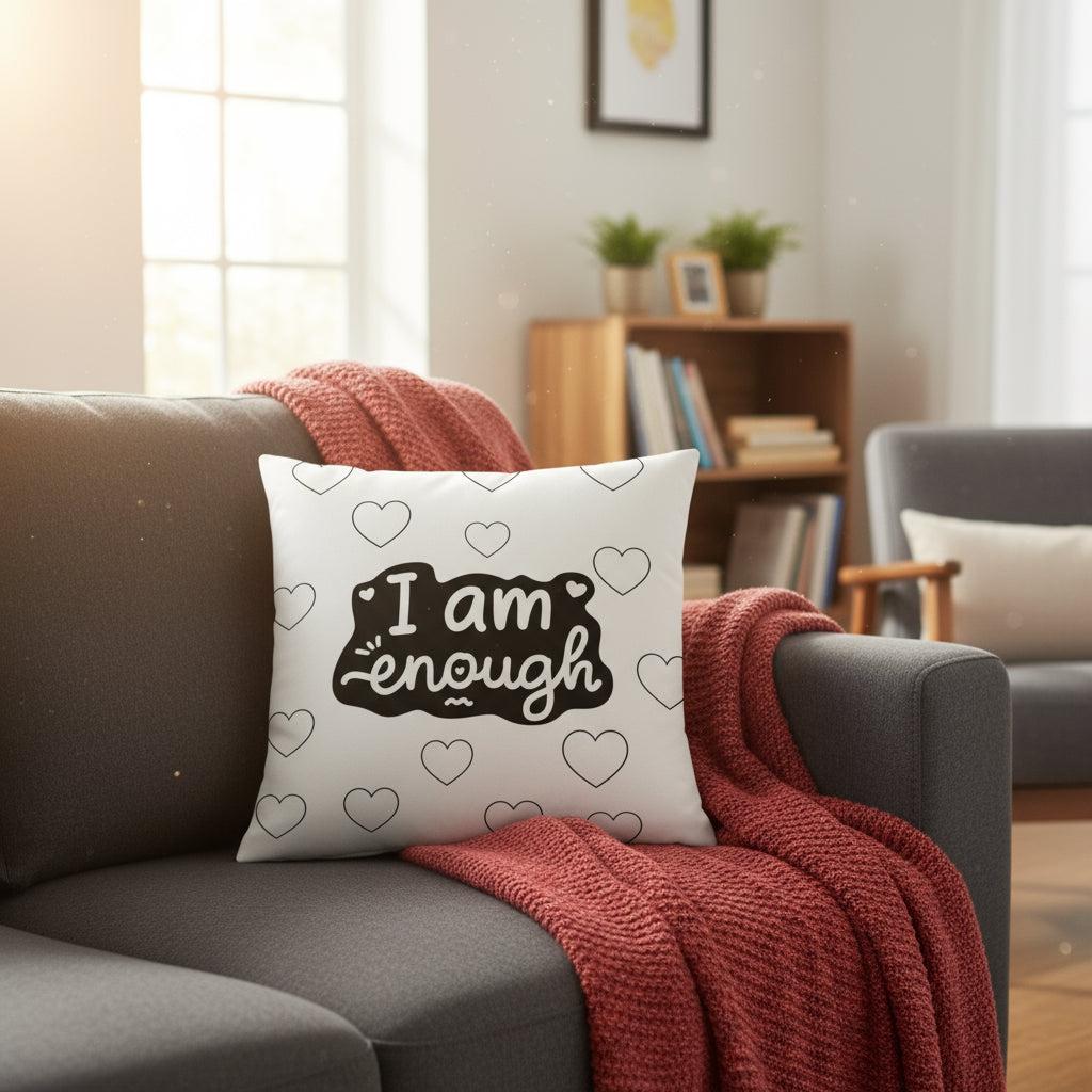 Minimalist Black and White Inspirational Throw Pillow – Modern 22x22 Accent Cushion for Living Room or Bedroom Décor