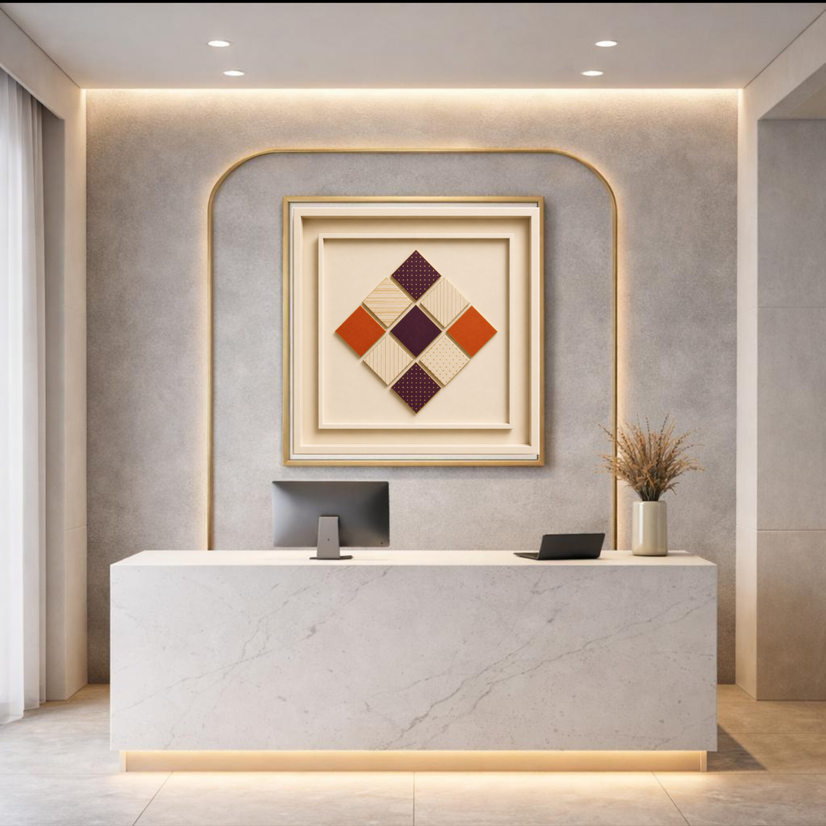 Luxury Geometric Abstract Wall Art Set – Modern Colorful Square Digital Prints for Homes, Hotels, Restaurants, Offices & Airbnbs