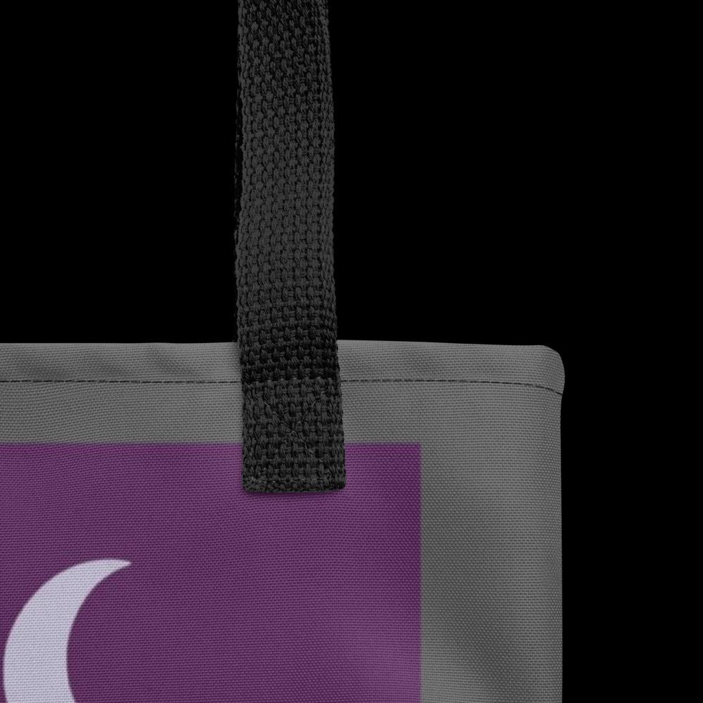 Purple & Grey “BLOOM” Boho Tote Bag – 15”x15” Botanical Style Carryall