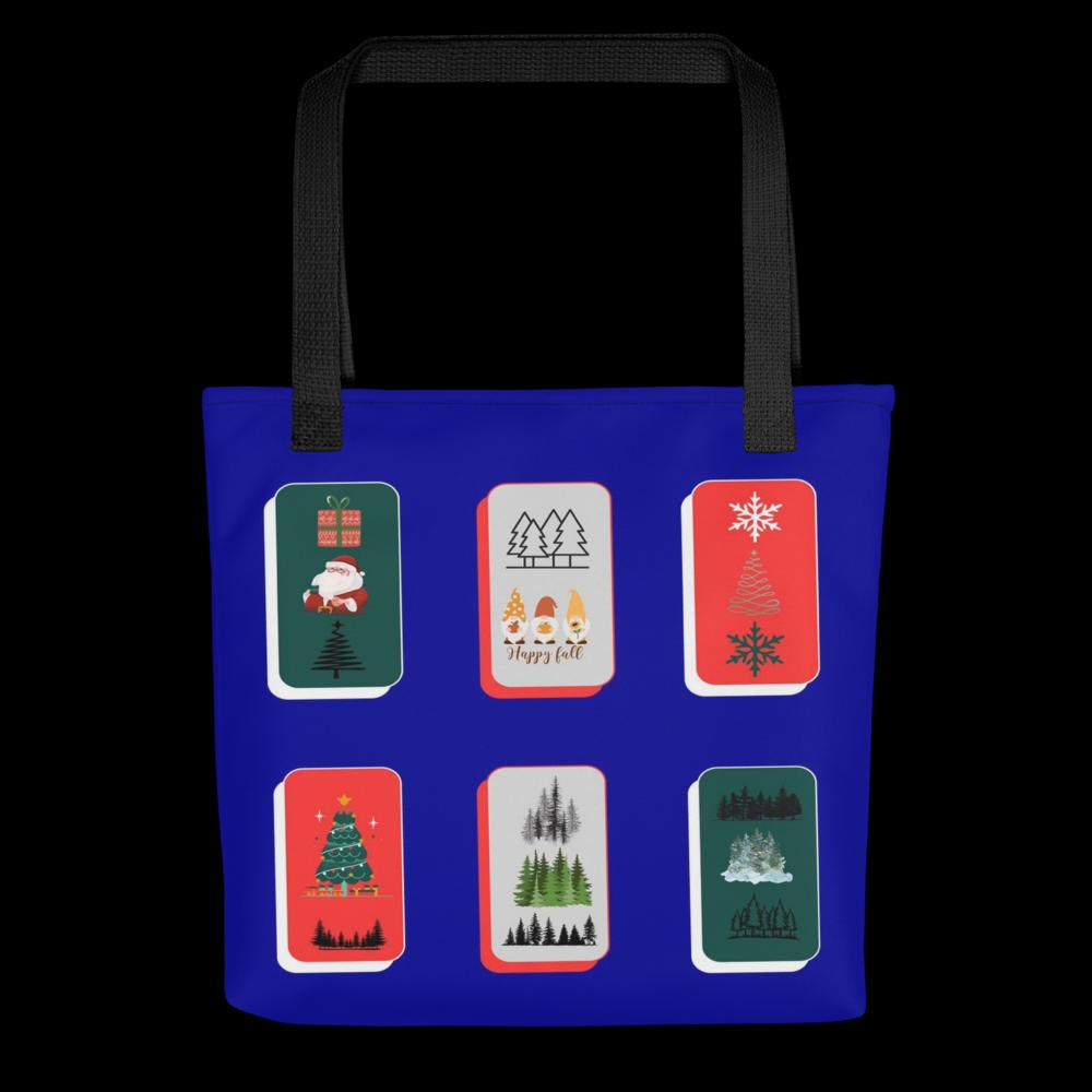 Royal Blue Christmas Tote Bag – Elegant 15×15″ Reusable Holiday Shopping Bag