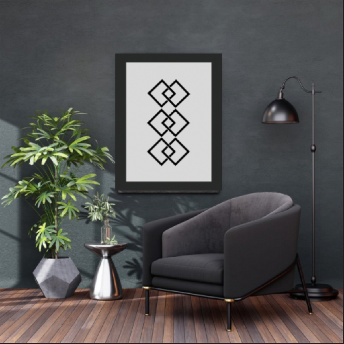 Boho Bow Wall Art – 4-Piece Digital Download Set with Black Borders on White Background (16x20, 18x24, 24x36 Inches)