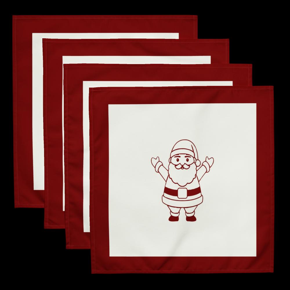 Red & White Holiday Cloth Napkin Set (4) — 20 x 20 in Reusable Christmas Dinner Napkins