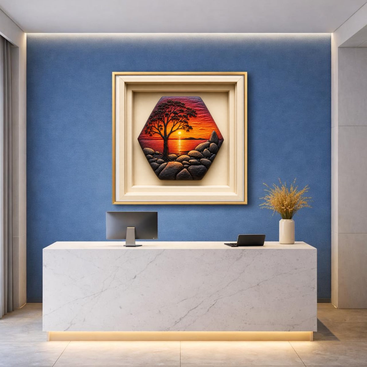Luxury Sculptural Sunset Landscape Wall Art Set of 10 | Premium Square Nature Gallery Collection | Modern Digital Download | 40 Printable Files
