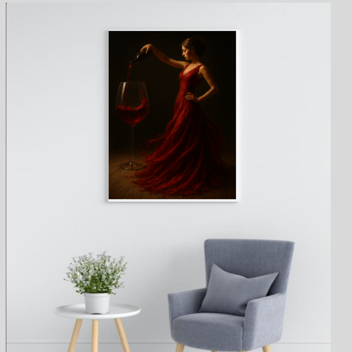 Modern Red & Black Abstract Wall Art Bundle – Printable Digital Set