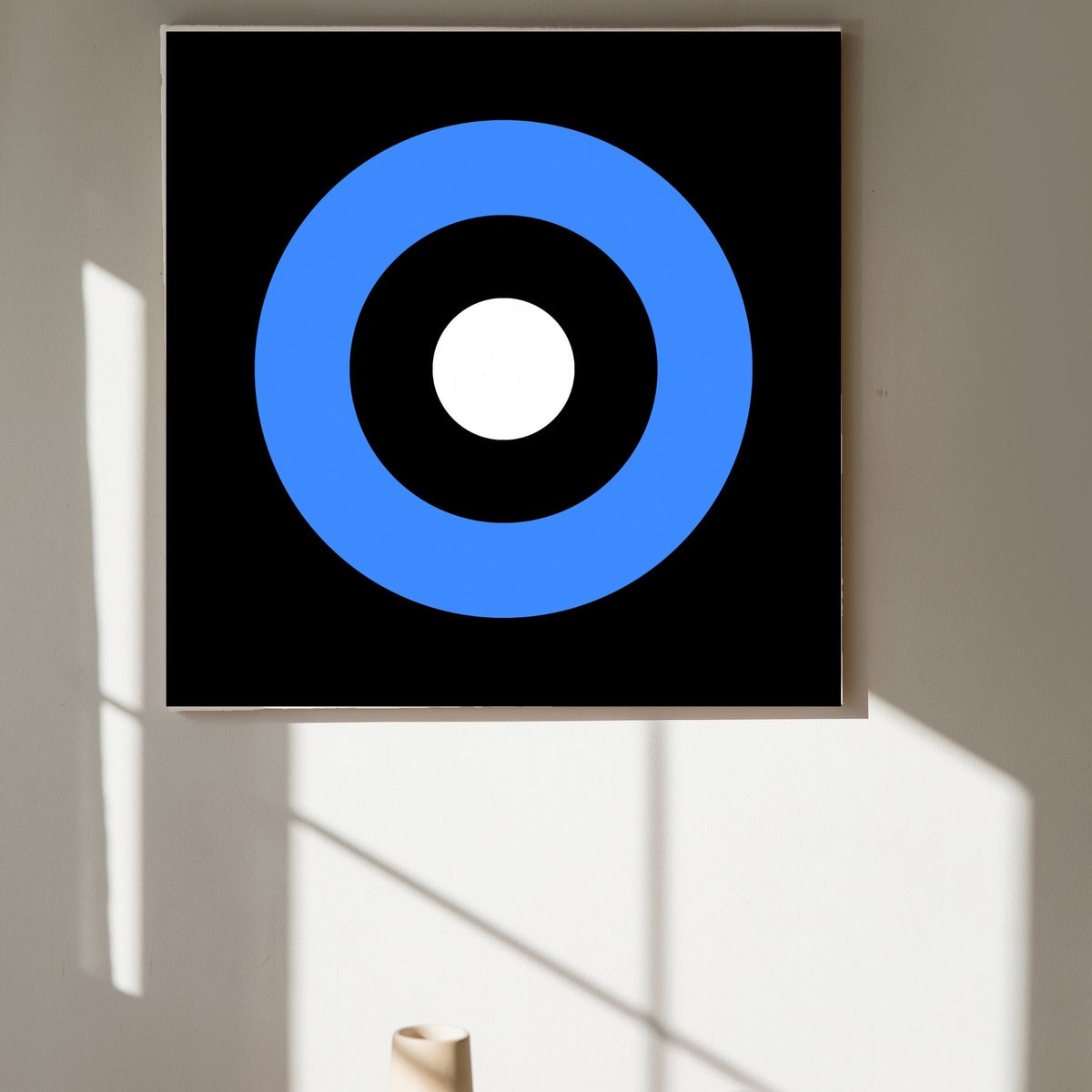 Square Abstract Wall Art Digital Download – Blue, Black & White Modern Prints (20x20, 24x24, 36x36)