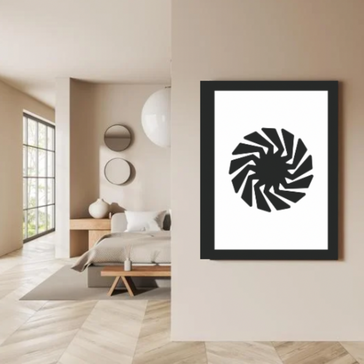 Boho Wall Art Set – 3-Piece Digital Download with White Background, Black Borders & Boho Black Designs (16x20, 18x24, 24x36 Inches)