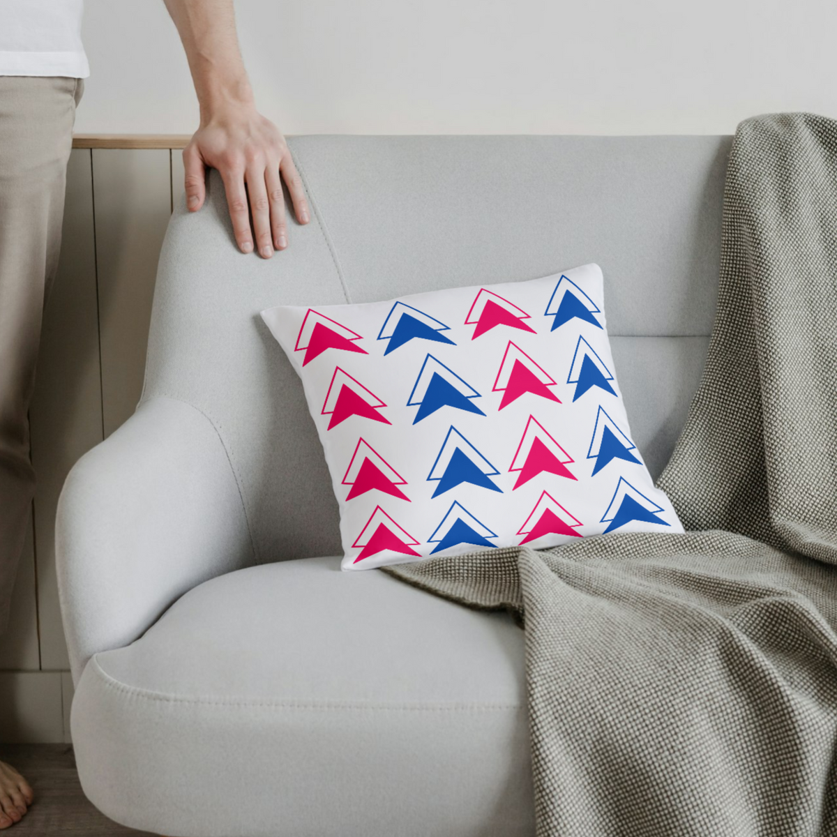 Soft Aesthetic Throw Pillow for Couch or Bed – Modern Decorative Accent Cushion 18x18”