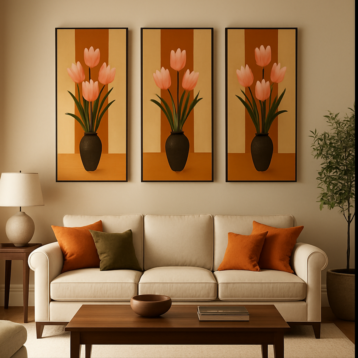 Botanical Flower Pot Wall Art – Colorful Digital Download Prints (8x16, 10x20, 12x24)