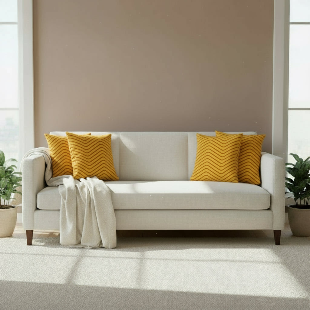 Bold Yellow Throw Pillow – Modern Decorative Cushion for Living Room, Bedroom, or Office (22x22”)