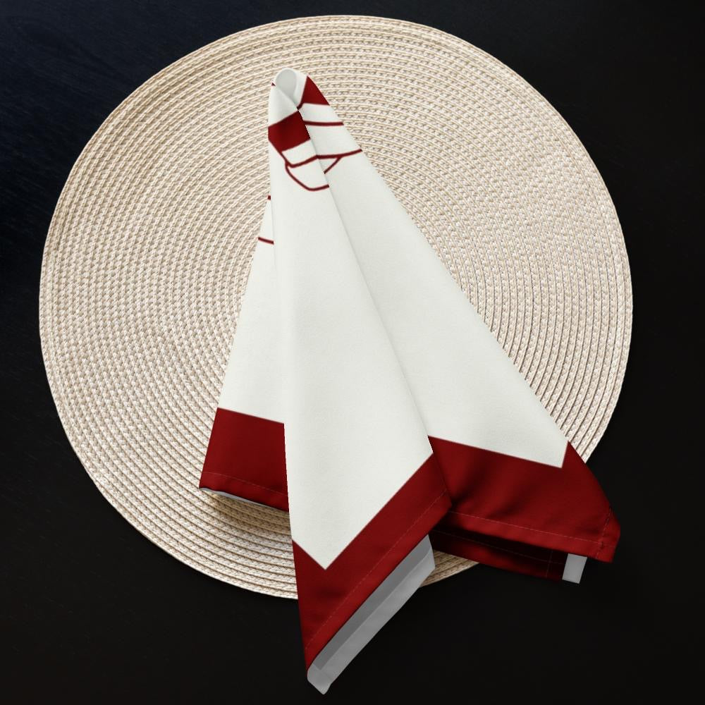 Red & White Holiday Cloth Napkin Set (4) — 20 x 20 in Reusable Christmas Dinner Napkins