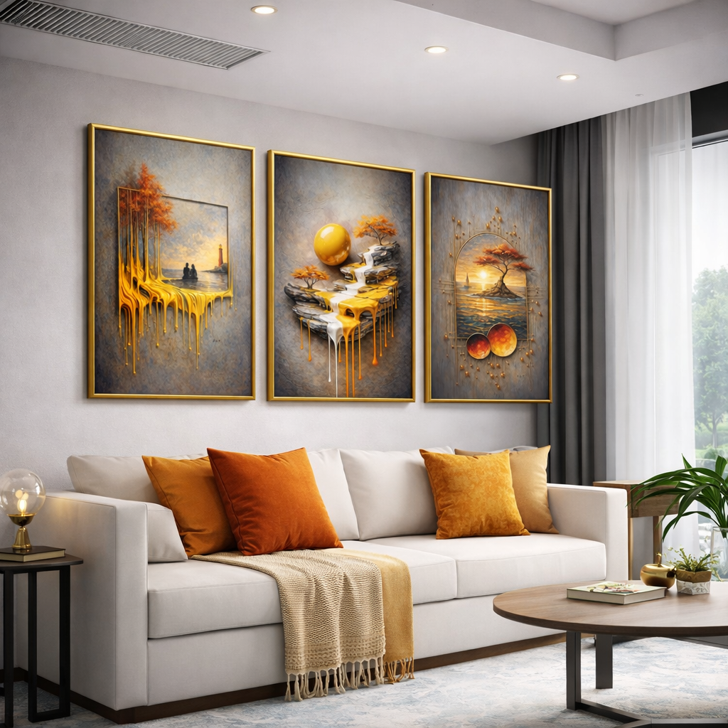 Surreal Landscape Wall Art Set of 3 – Digital Download Printable Artwork