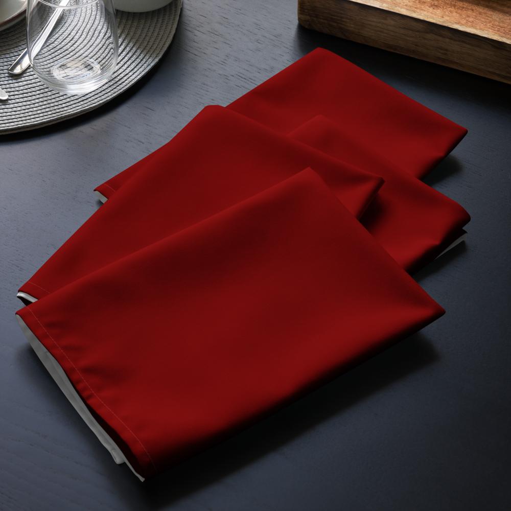 Cloth Napkin Set with White Christmas Accents (4) — 20 x 20 in Reusable Holiday Table Linens