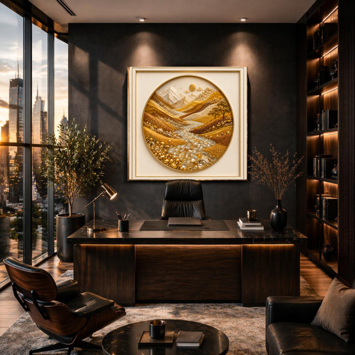 Luxury Nature-Inspired Abstract Wall Art Set – Elegant Square Digital Prints for Homes, Hotels, Restaurants, Offices & Airbnbs