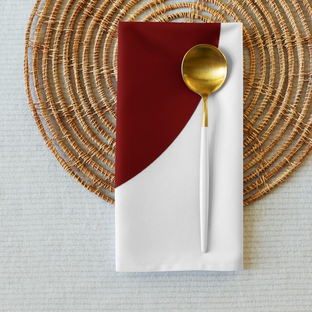 Red, White & Blue Christmas Cloth Napkins Set of 4 – 20x20” Reusable Holiday Dinner Napkins for Festive Table Settings, Elegant Cotton Napkin Set for Christmas Decor & Winter Parties
