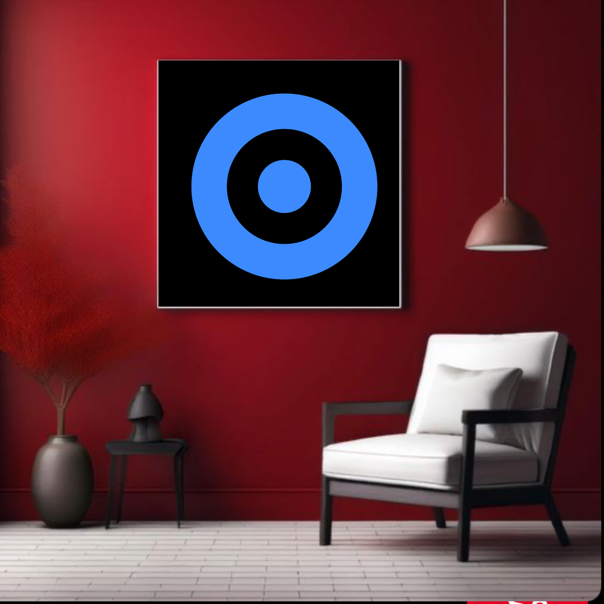 Square Abstract Wall Art Digital Download – Blue, Black & White Modern Prints (20x20, 24x24, 36x36)