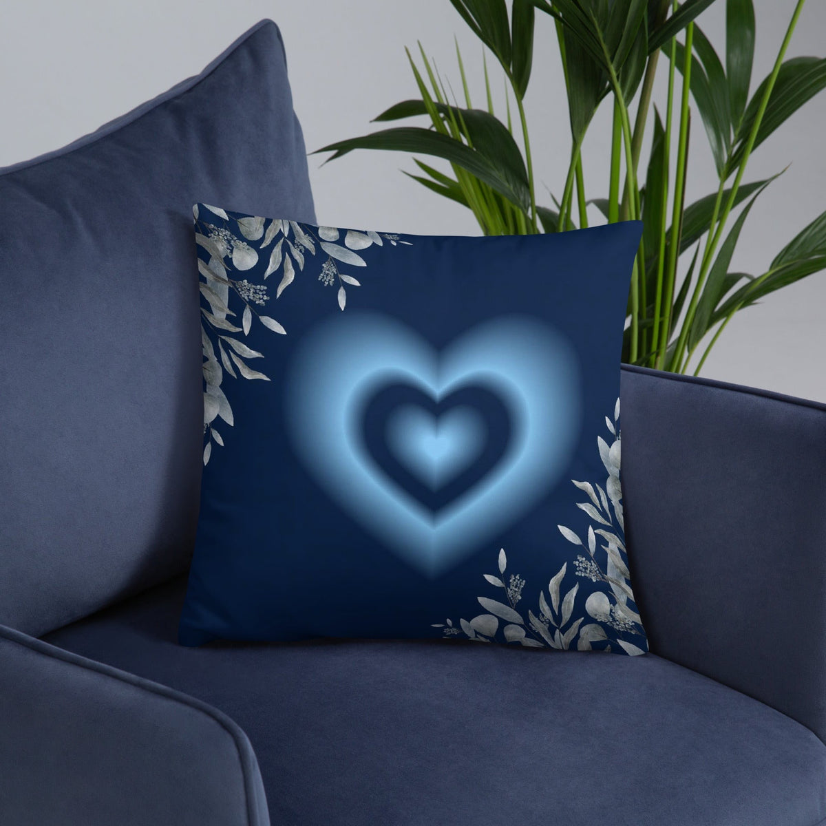 “Elegant Blue Designer Throw Pillow – 18x18 Premium Decorative Cushion for Modern Living Spaces”