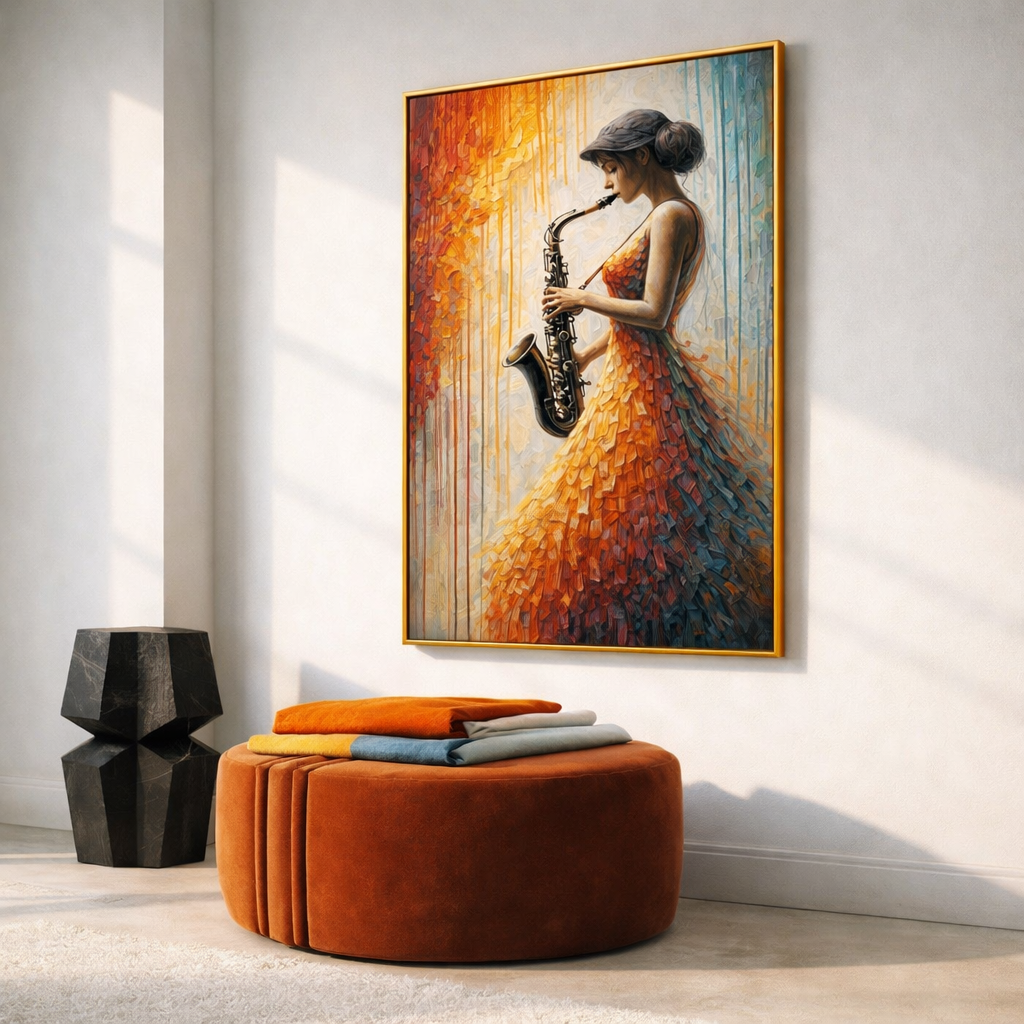 Jazz Saxophone Wall Art Set – Elegant Musician Printable Decor – Romantic City Sunset Digital Download (11x14, 16x20, 18x24, 24x36)