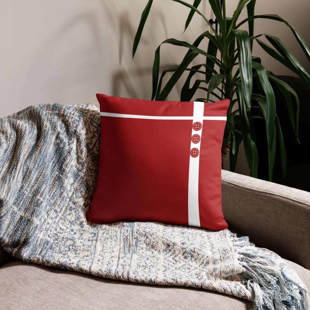 Red & White Decorative Throw Pillow – 18×18 & 22×22