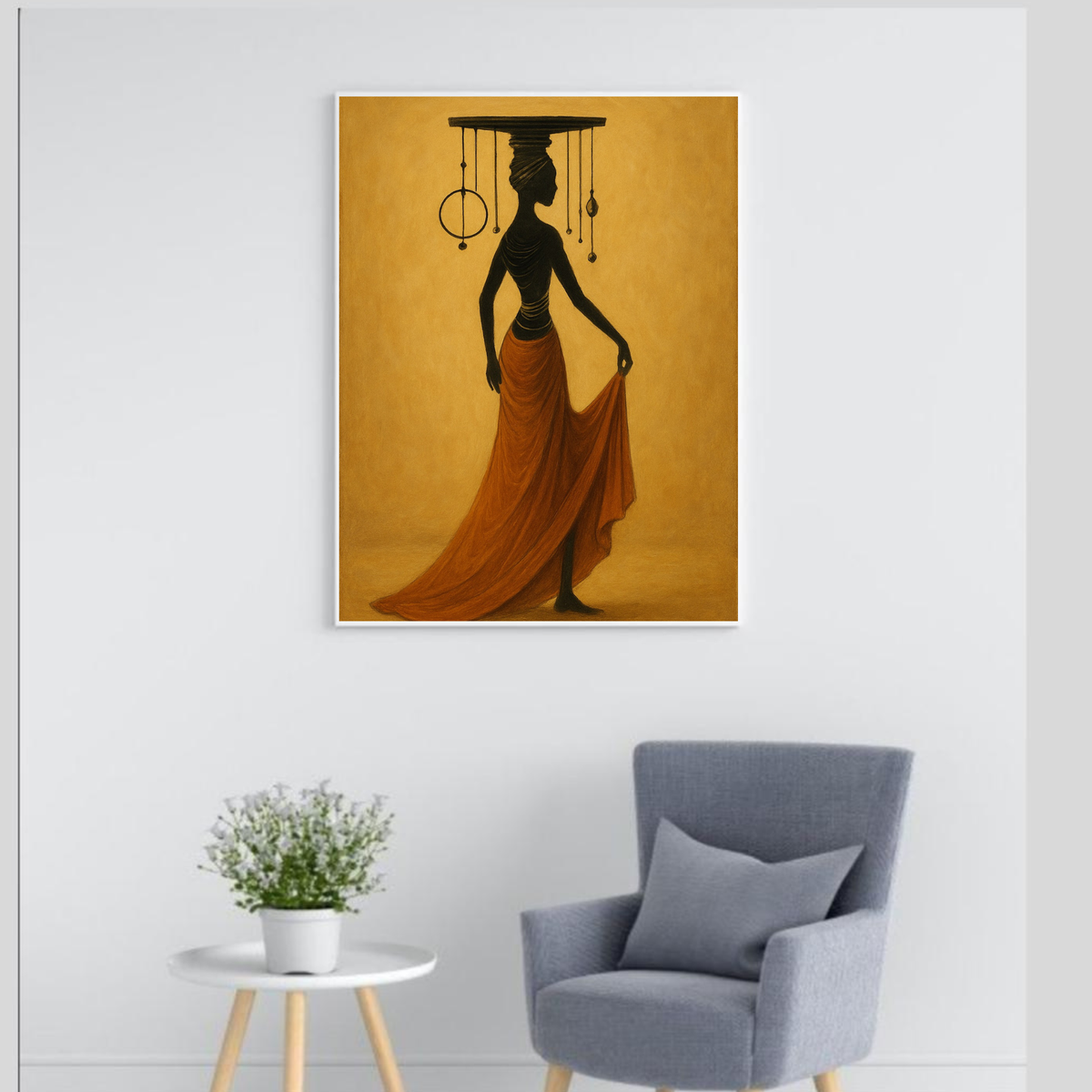 African-Inspired Portrait Canvas Art – 2-Piece Digital Wall Set