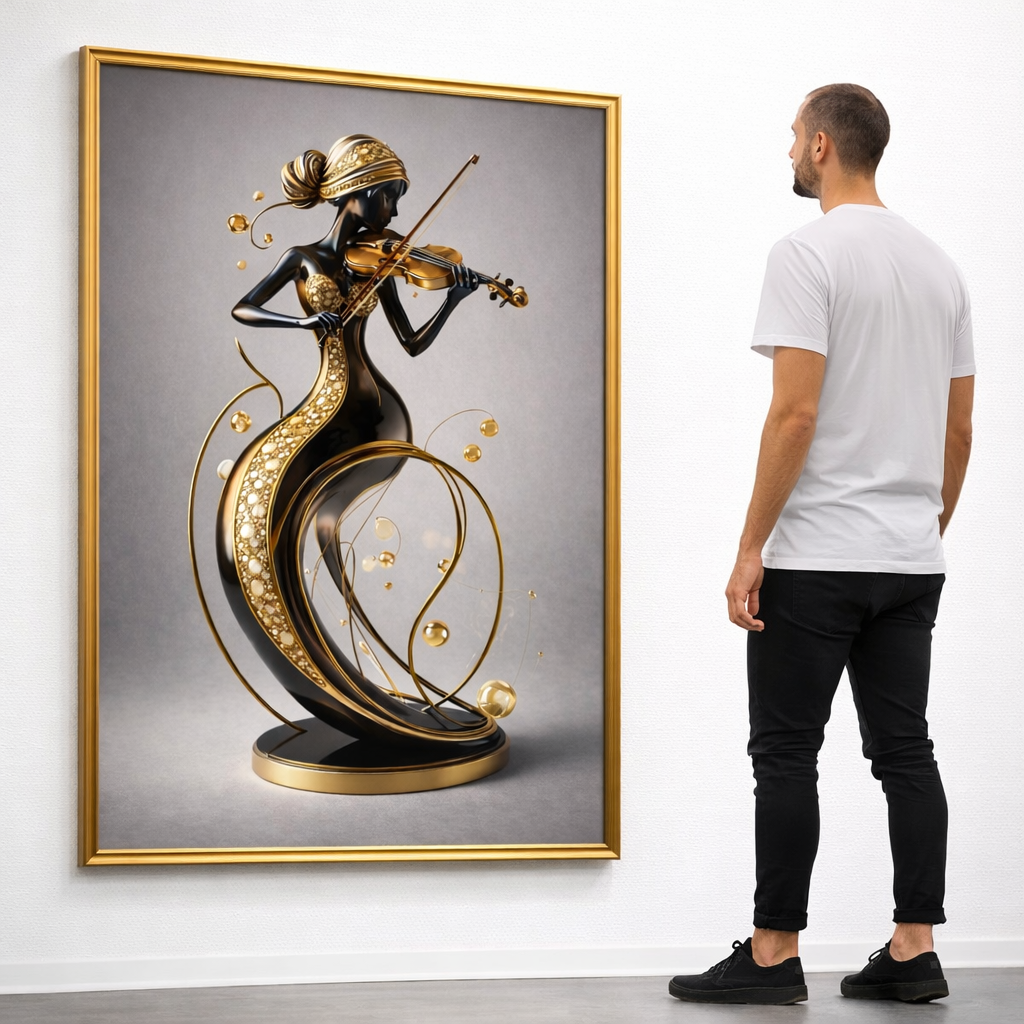Elegant Music Sculpture Wall Art (3-Piece Set) – Portrait Prints | Digital Download
