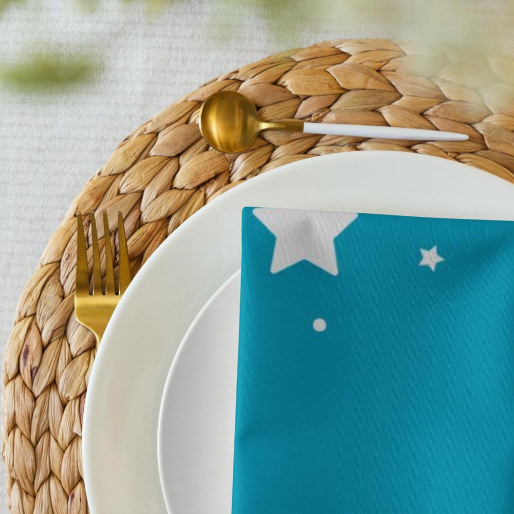Teal and White Christmas Cloth Napkin Set – 4 Pack | 20x20 Inch Holiday Table Décor, Elegant Reusable Fabric Napkins for Dining, Parties & Christmas Tablescape