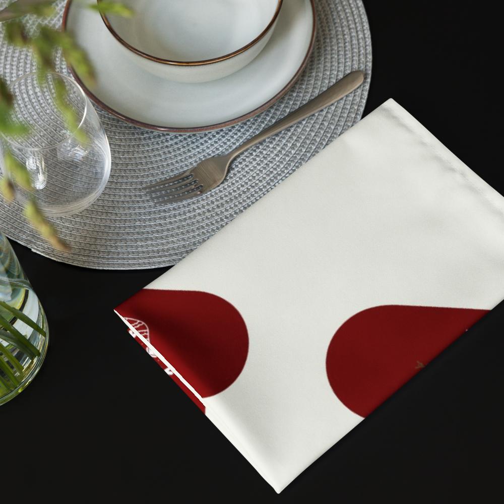 Red & White Holiday Cloth Napkin Set (4) — 20 x 20 in Reusable Christmas Dinner Napkins