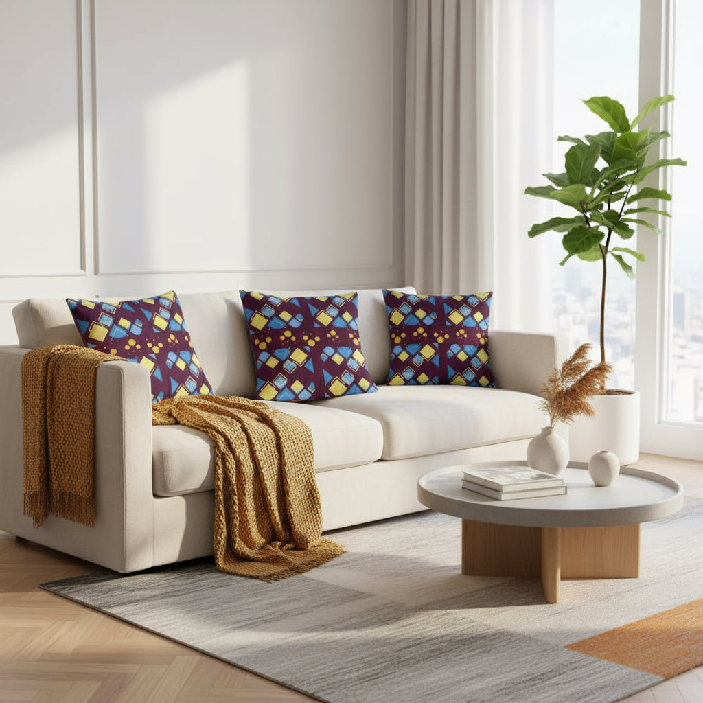 Bold Modern Throw Pillow – 18x18 Decorative Accent Cushion for Contemporary Living Room and Bedroom Décor