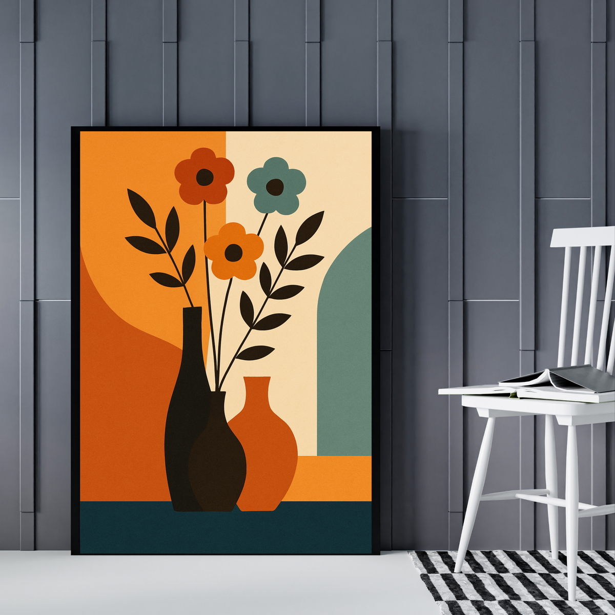 Botanical Flower Wall Art Set – Digital Download | Two Vase Art Prints in 3 Sizes (16x20, 18x24, 24x36”)Printable