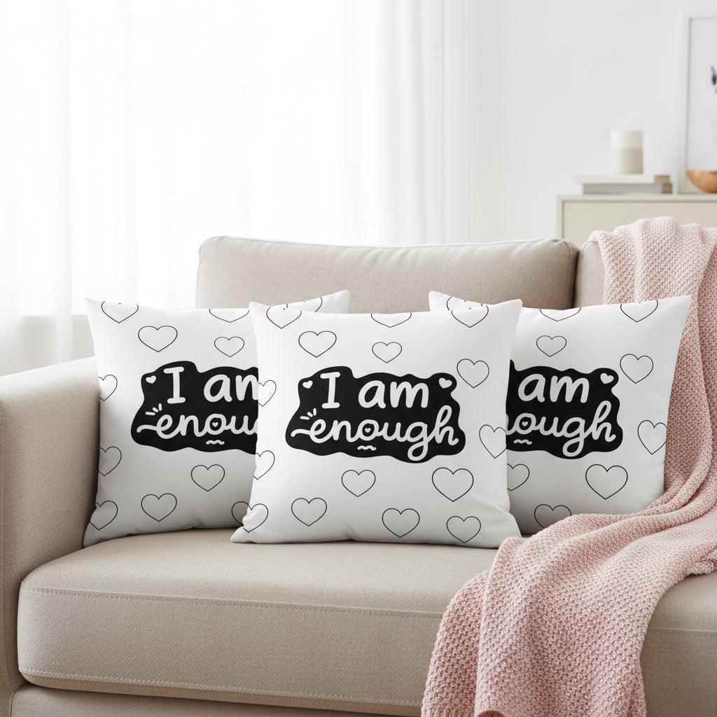 Minimalist Black and White Inspirational Throw Pillow – Modern 22x22 Accent Cushion for Living Room or Bedroom Décor