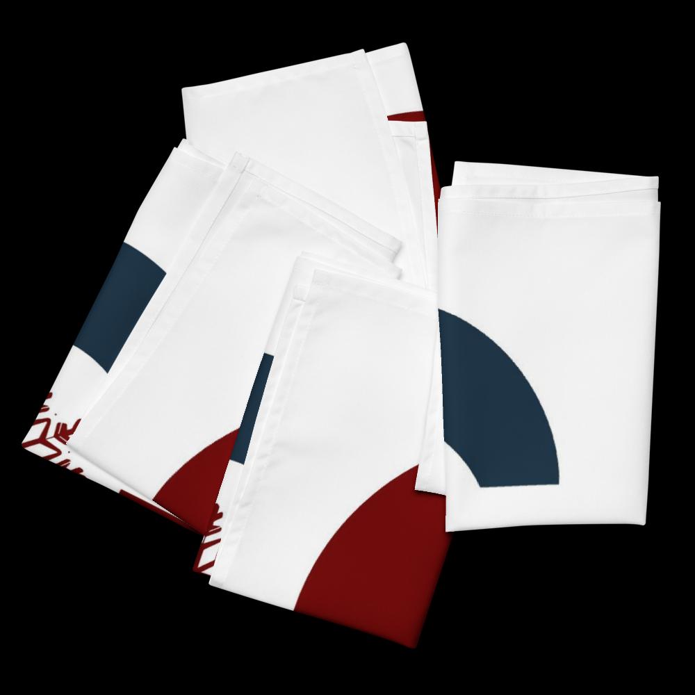 Red, White & Blue Christmas Cloth Napkins Set of 4 – 20x20” Reusable Holiday Dinner Napkins for Festive Table Settings, Elegant Cotton Napkin Set for Christmas Decor & Winter Parties