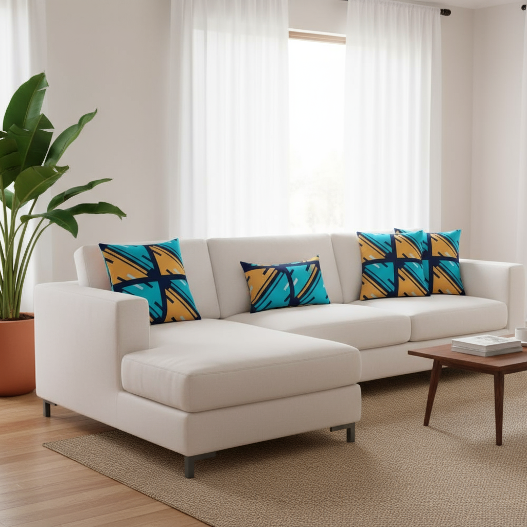 Vibrant Modern Accent Pillow – 18x18 Decorative Cushion for Contemporary Living Room and Bedroom Décor