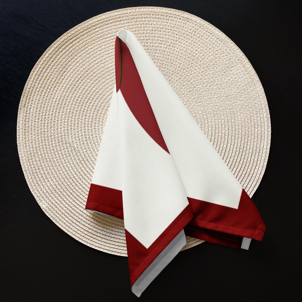 Red & White Christmas Cloth Napkin Set (4) — 20 x 20 in Reusable Polyester Dinner Napkins