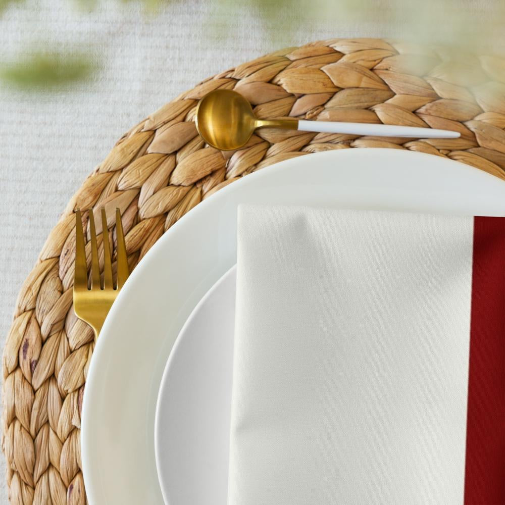 Red & White Holiday Cloth Napkin Set (4) — 20 x 20 in Reusable Christmas Dinner Napkins