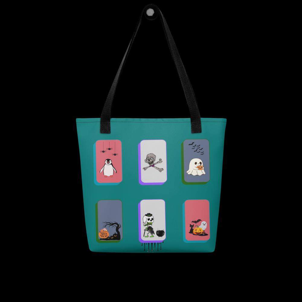 Green Halloween Tote Bag – 15”x15” Reusable Trick-or-Treat & Travel Bag