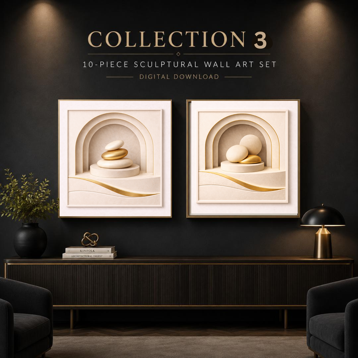 10-Piece Elegant Abstract Wall Art Bundle | Luxury Printable Gallery Set | Instant Digital Download | 10 Printable Artworks | 4 Sizes Included