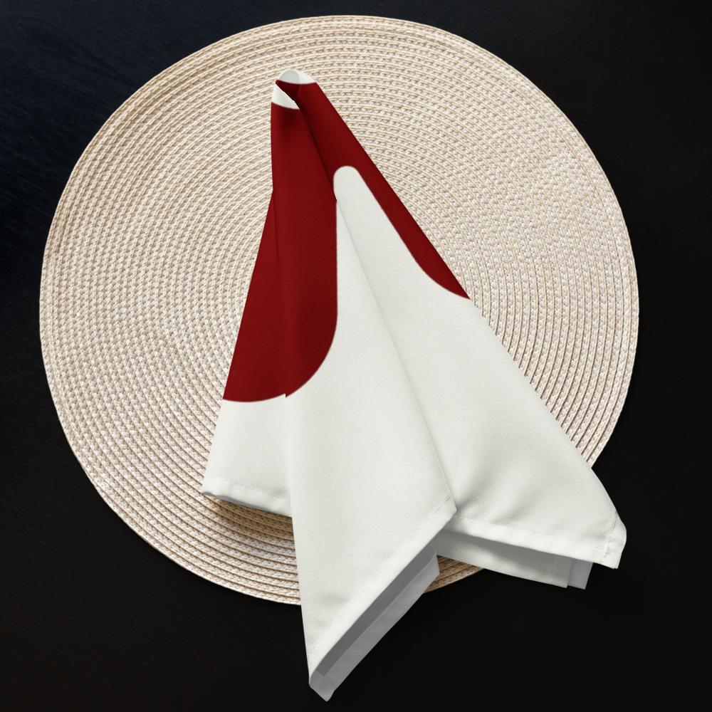 Red & White Holiday Cloth Napkin Set (4) — 20 x 20 in Reusable Christmas Dinner Napkins