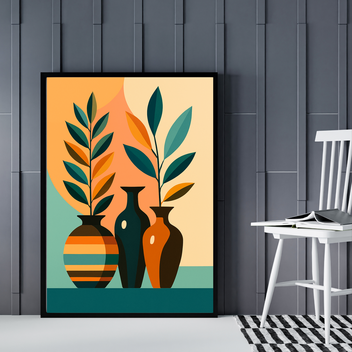Botanical Flower Wall Art Set – Digital Download | Two Vase Art Prints in 3 Sizes (16x20, 18x24, 24x36”)Printable