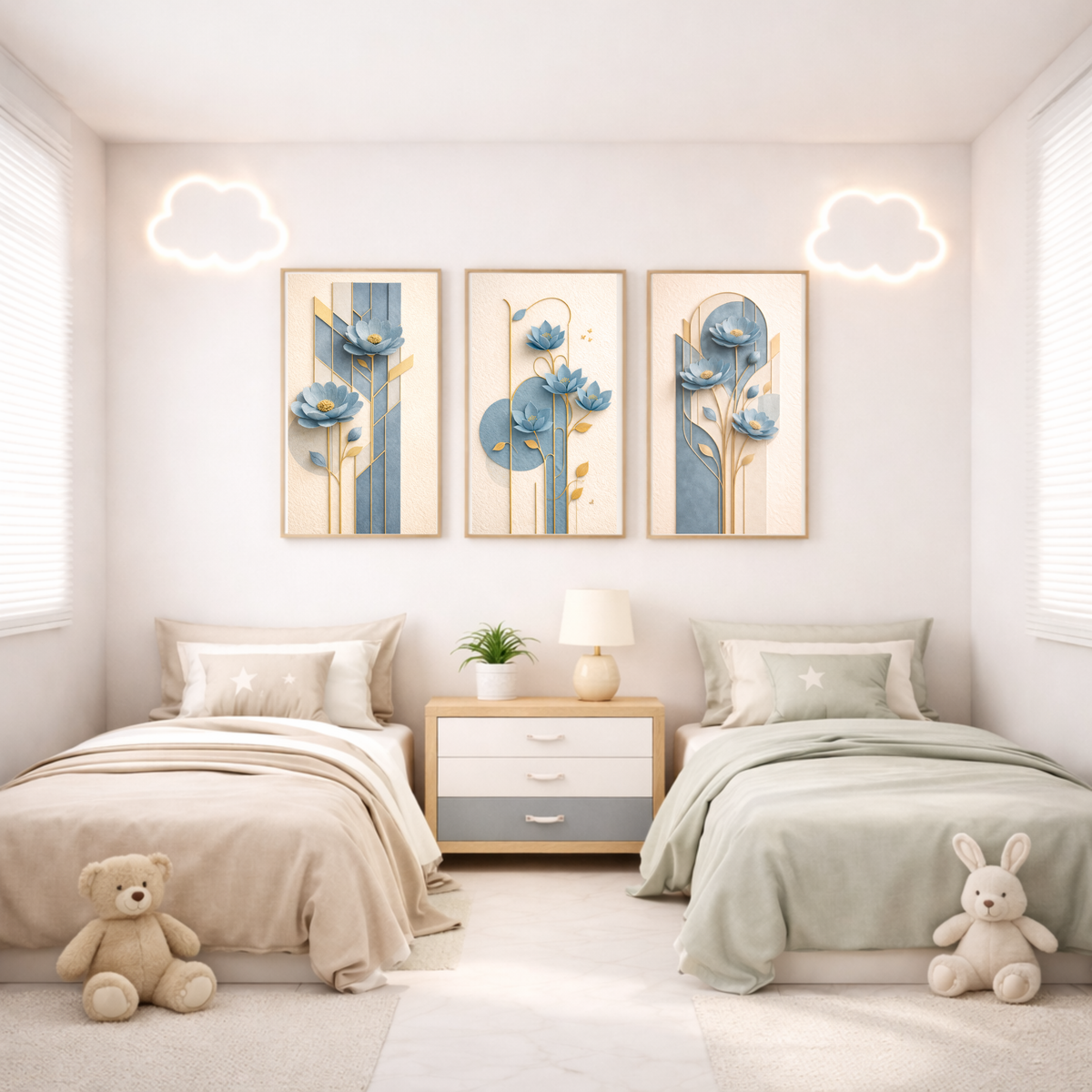 Full House Architectural Wall Art Collection – Light Blue Edition (40 Coordinated Prints)