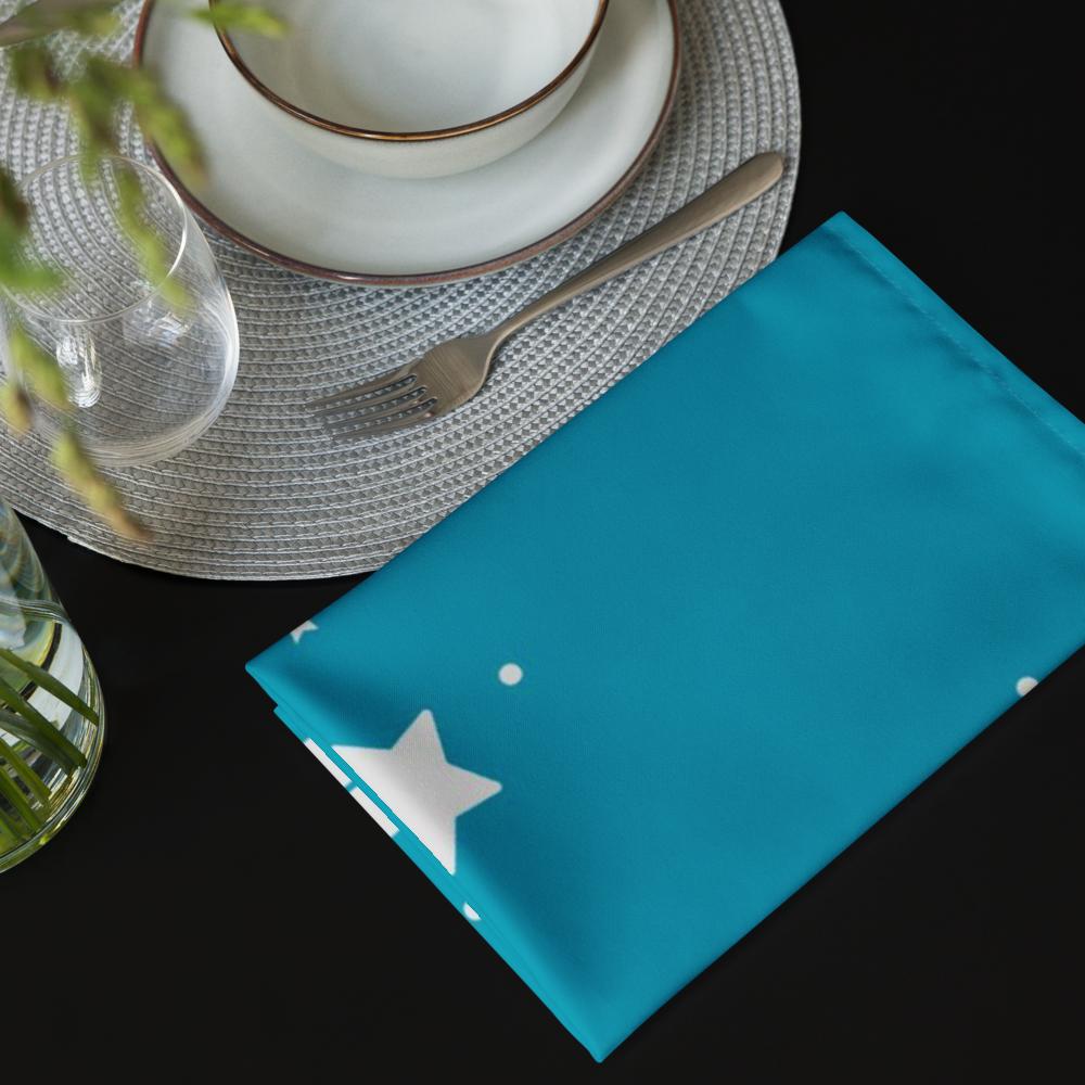 Teal and White Christmas Cloth Napkin Set – 4 Pack | 20x20 Inch Holiday Table Décor, Elegant Reusable Fabric Napkins for Dining, Parties & Christmas Tablescape
