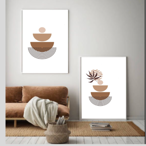 “Boho Abstract Brown Wall Art Set – 3 Minimalist Prints for Modern Home Décor (Digital Download)”