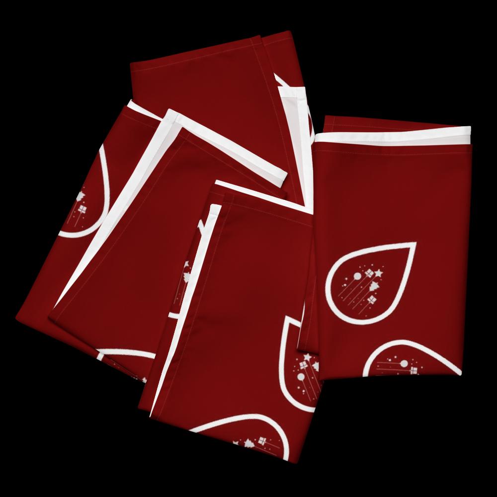 Red Christmas Cloth Napkin – 20x20 Inch Reusable Holiday Dinner Napkin with Festive Christmas Design | Elegant Fabric Napkin for Table Settings, Parties & Family Gatherings