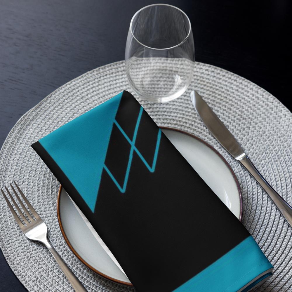 Elegant Black & Blue Cloth Napkin Set (4 Pack, 20x20”) – Reusable Table Napkins for Dinner Parties & Home Décor