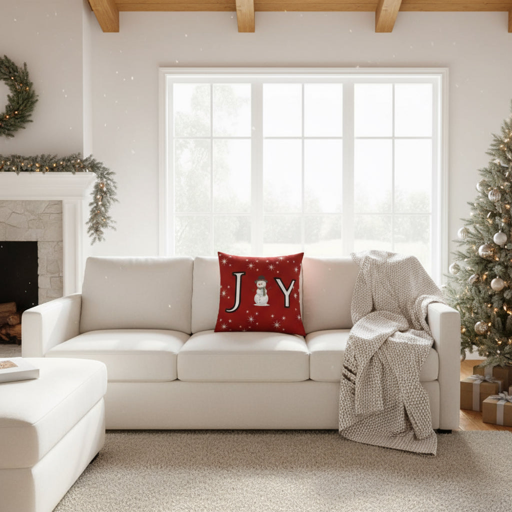 Red Christmas Throw Pillow for Holiday Home Decor – Festive Red Decorative Cushion for Sofa, Couch, Bed, Living Room, Bedroom, Christmas Party, Holiday Gatherings, Cozy Seasonal Accent Pillow – Available in 18x18 & 22x22 Inches