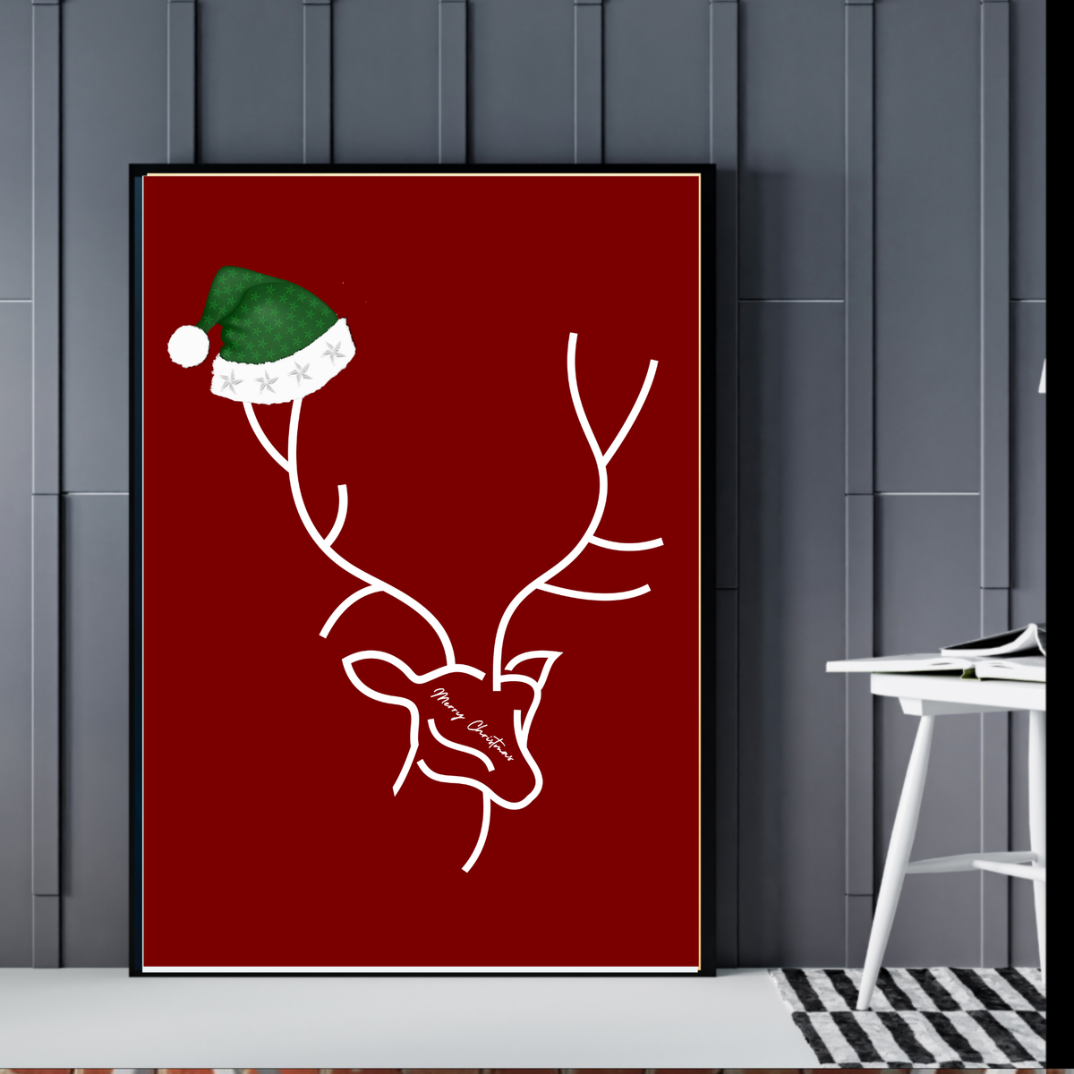 Red White and Gold Christmas Wall Art Set of 3 | Portrait Holiday Prints | Festive Digital Download | Elegant Christmas Home Decor