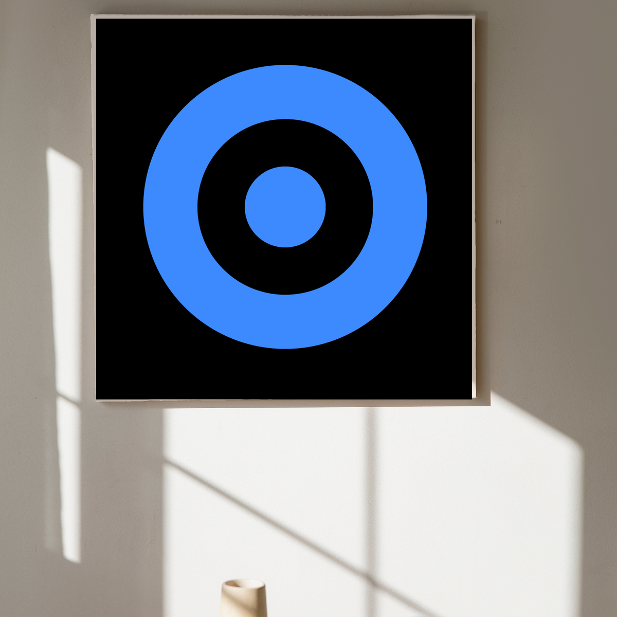Square Abstract Wall Art Digital Download – Blue, Black & White Modern Prints (20x20, 24x24, 36x36)